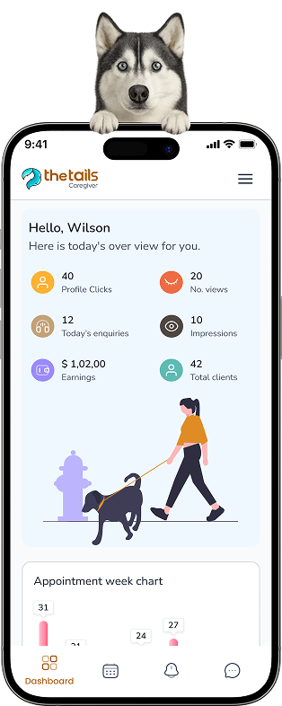 thetails caregiver keyfeatures appscreen